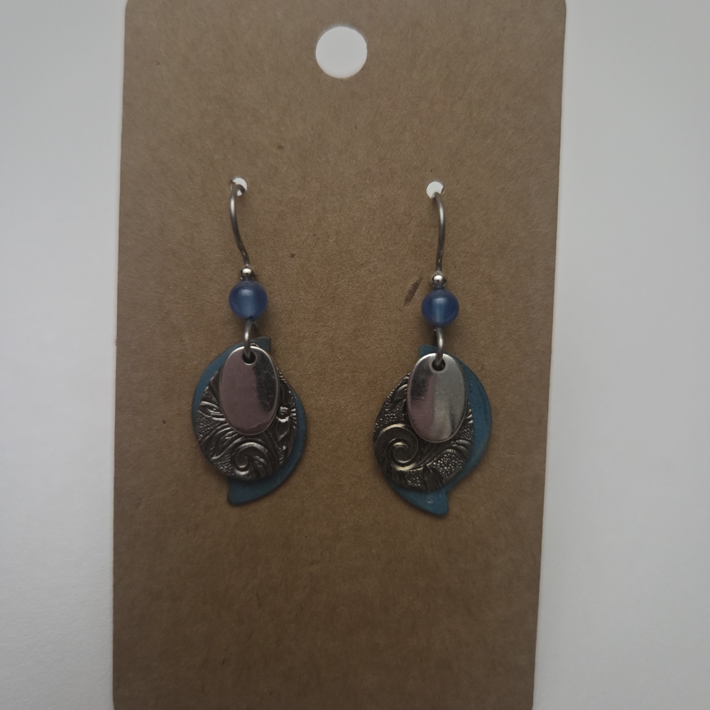 NEW! Elegant Silver and Blue Dangle Earrings